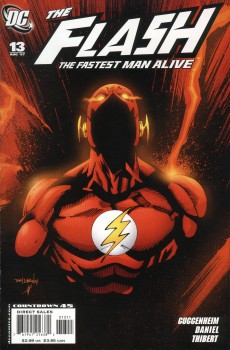 Cover: The Flash's torso, his eyes glowing and his face blacked out