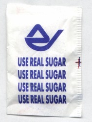 Scary sugar packet: Use Real Sugar!!!!!