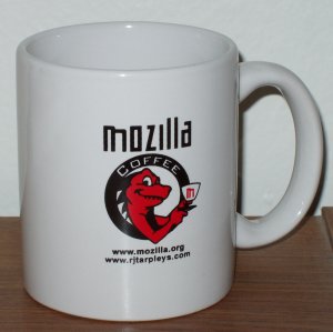 Coffee mug with Mozilla Coffee logo