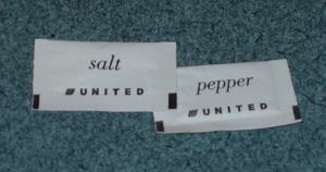 'United' Salt and Pepper packets.
