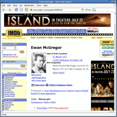 Ewan McGregor and two ads for The Island