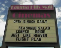 Movie Marquee in Laguna Hills featuring: Corpse Bride, Just Like Heaven