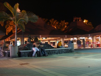 Kona airport at night