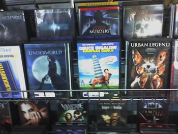 Horror shelf at Blockbuster, featuring... Deuce Bigalow: European Gigolo?!?