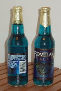 Two bottles of Romulan Ale.