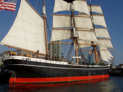 Star of India as seen from a porthole in the Surprise