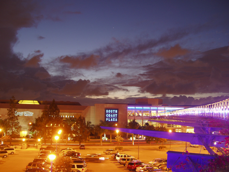 Twilight sky above the South Coast Plaza annex.