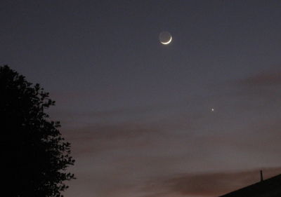 Crescent moon and Venus