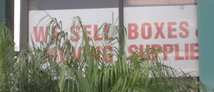 Sign: We sell boxes and moving supplies