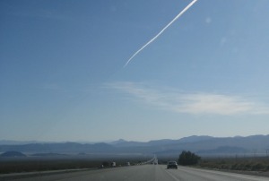 Contrail and shadow, unprocessed