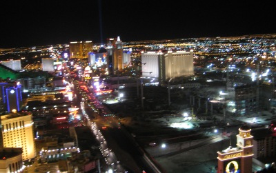 View of the Vegas Strip from the Eiffel Tower