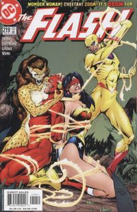 Flash v.2 #219: Flash and Wonder Woman tied up by Zoom and Cheetah