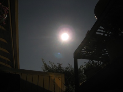 Balcony lit by full moon