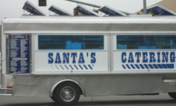 Catering truck: Santa’s Catering.