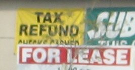 Signs: Tax Refund For Lease