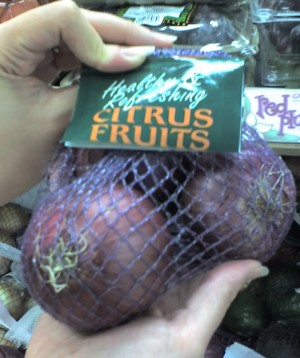 Purple onions labeled, “Citrus Fruits”