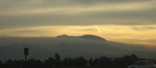 Layer of smoke in front of backlit Saddleback