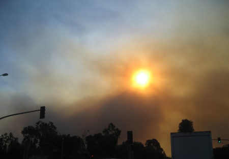 Entering the smoke plume