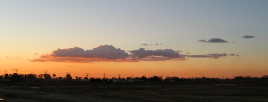 Cloud backlit by sunset