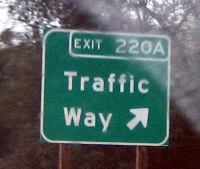 Sign: Exit 220A to Traffic Way