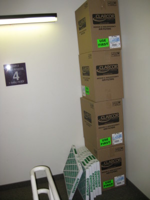 Four boxes, all labeled "use first"