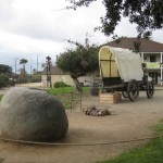 Old Town San Diego wagon and rock