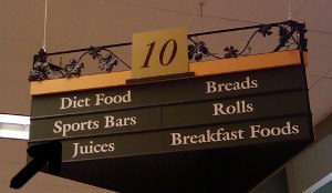 Grocery Aisle 10 includes sports bars
