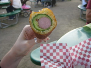 The corndog/zucchini hybrid.