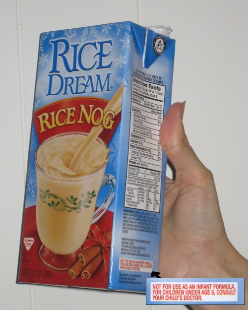 Rice Dream: Rice Nog – Do Not Use as Infant Formula
