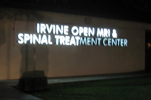 Sign: Irvine Open MRI & Spinal Treat(ment Center)