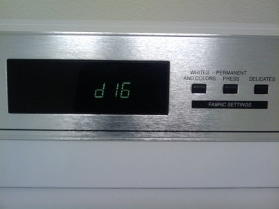 Dryer displaying ‘d16’