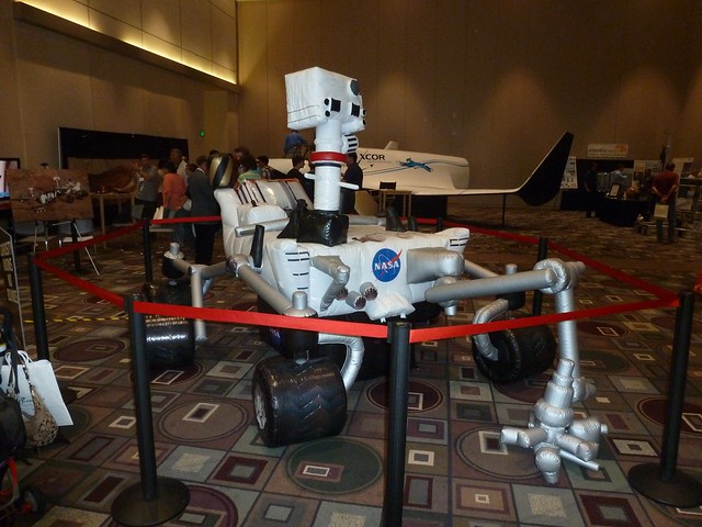 Inflatable mockup of the Curiosity Mars rover.