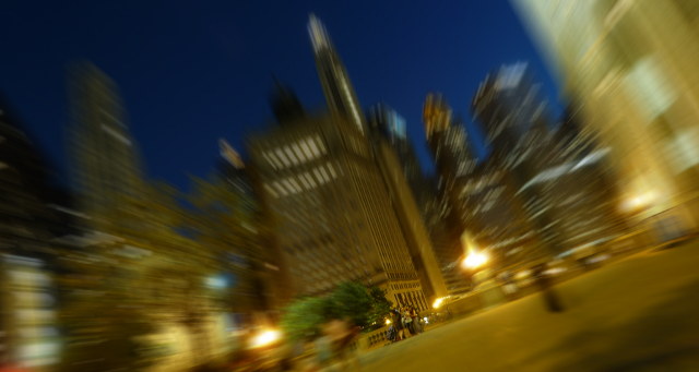 Speedster's-eye view of a Chicago street.