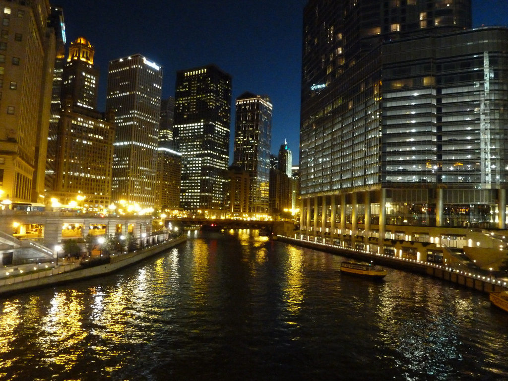 Chicago River at Night