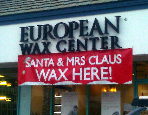 Sign: Santa & Mrs. Claus Wax Here