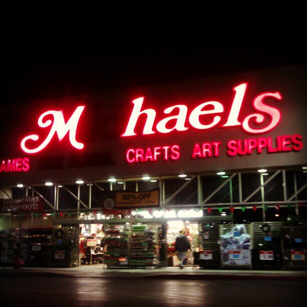 M'Haels Crafts (Michaels sign missing a few letters)
