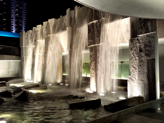 MLK Waterfall at Night