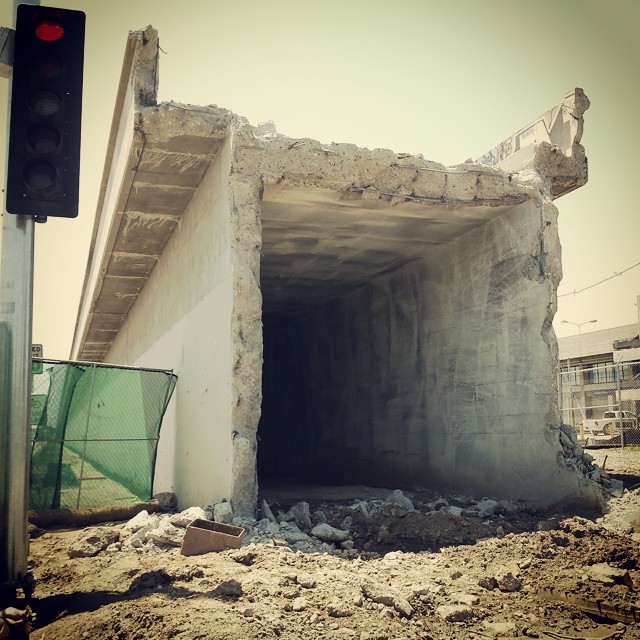 Century Blvd – railroad bridge remains