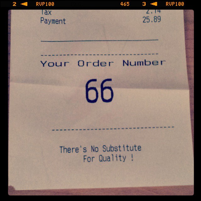 Receipt: Your Order Number 66