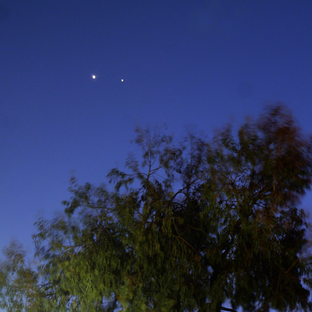 Venus and Jupiter two days after the conjunction