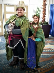 Anna and Kristoff decked out for the Troll-officiated wedding.