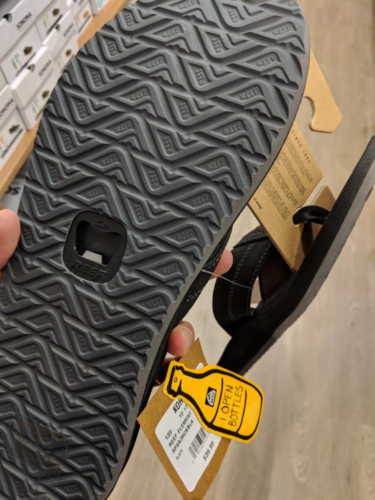 flip flops with built in bottle opener