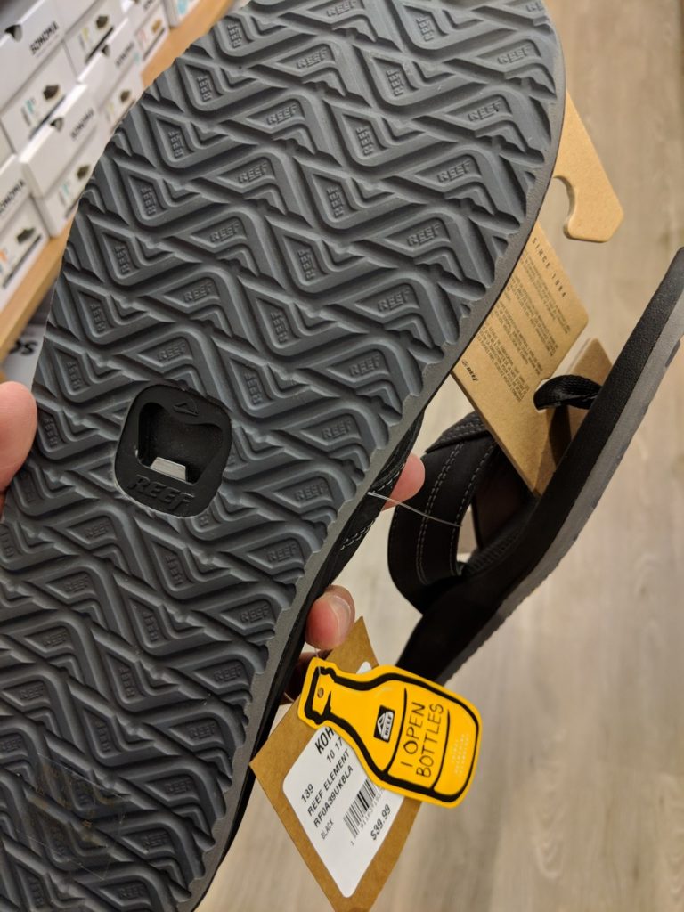 flip flops with bottle opener on bottom