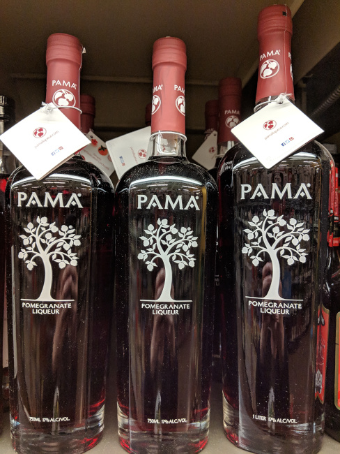 Bottles of PAMA wine.