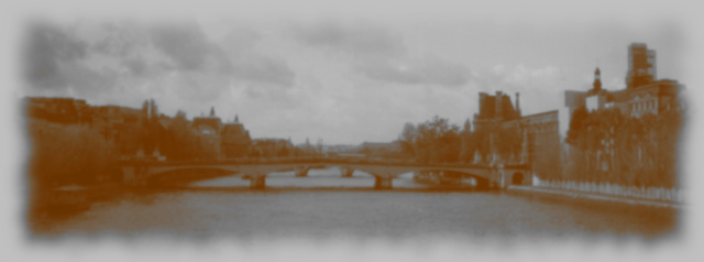 Seine Bridge and Clouds - Vintage
