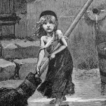 Little Cosette and the broom