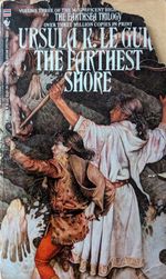 Drawing of a robed man with reddish skin holding his arms up, his left arm holding a staff. A younger man with lighter skin, wearing a medieval-looking coat with hood (thrown back) and metal studs, stands next to him, one arm up, though the drawing is creased and flaking at that edge, making it unclear what he's doing with his hands. They both face something out of frame with a lot of claws and a sinuous tail. The upper right corner is torn off, revealing rough yellowing paper behind it.