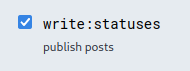 Screenshot of the write:statuses box checked.