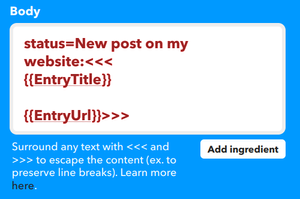 Screenshot of the message body, repeating the text examples below.